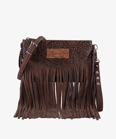 Wrangler Vintage Floral Fringe Crossbody Bag