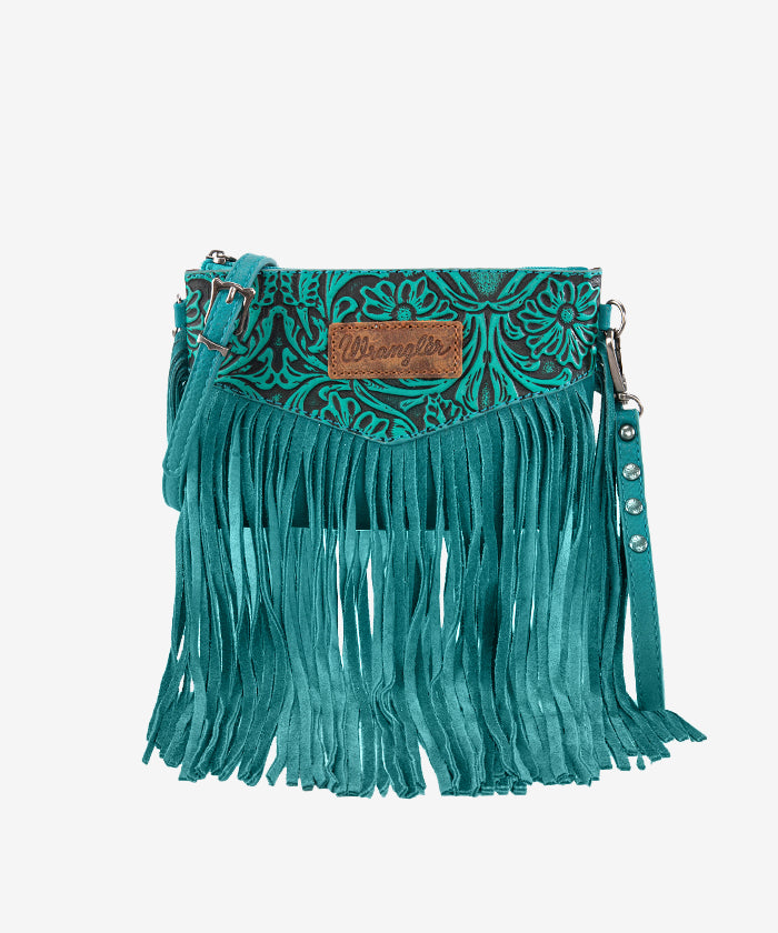 Wrangler Vintage Floral Fringe Crossbody Bag