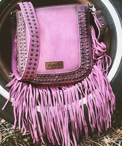 Wrangler Rivets Fringe Concealed Carry Crossbody Bag