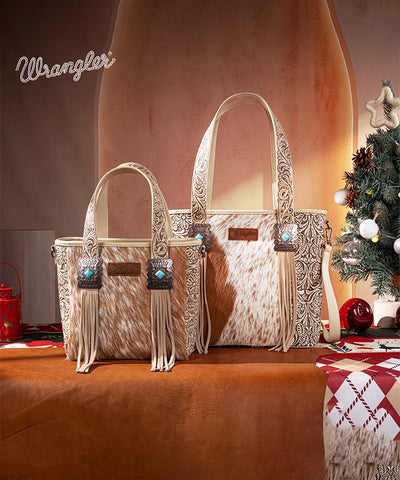 Wrangler Cowhide Fringe Concealed Carry Purse