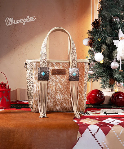 Wrangler Cowhide Fringe Concealed Carry Purse