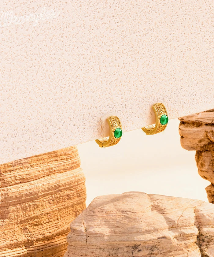 Wrangler Western Emerald Huggie Hoop Earrings