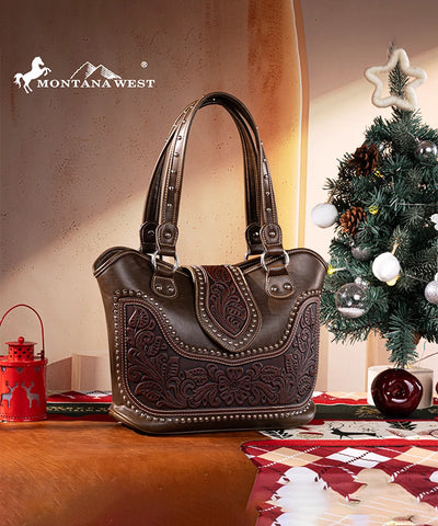 Montana West Tooling Studded Concealed Carry Handbag