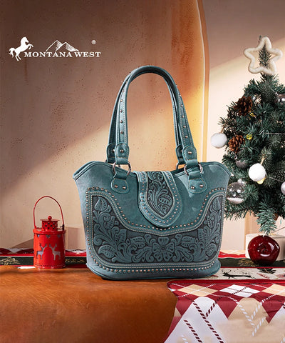 Montana West Tooling Studded Concealed Carry Handbag