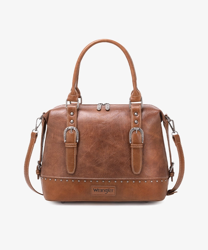 Wrangler_Buckle_Barrel_Satchel_Brown