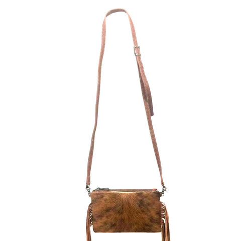 Montana West Hair-On Cowhide  Leather Fringe Crossbody Clutch - Montana West World