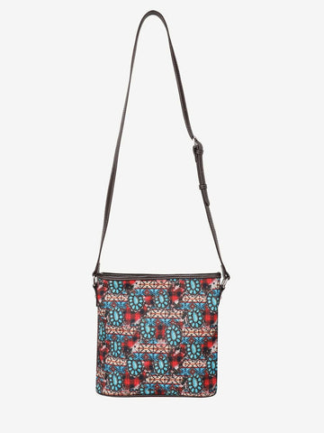 Montana West Aztec Squash Blossom Print Canvas  Crossbody - Montana West World