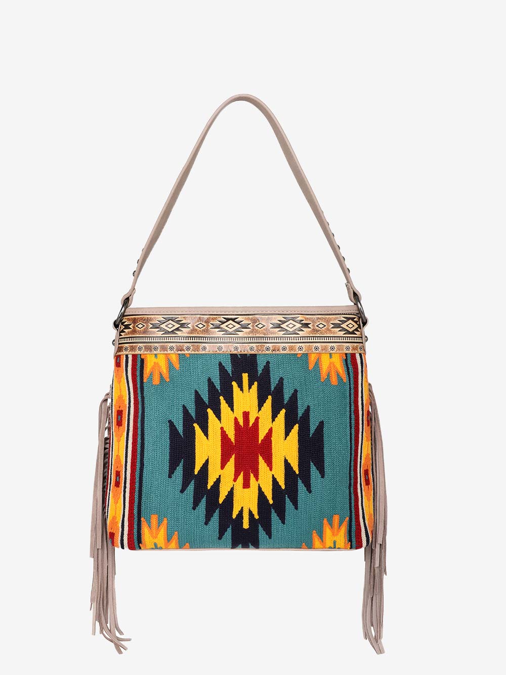 ETHNIC TASSEL PURSE Native American Fringe Leather Bag