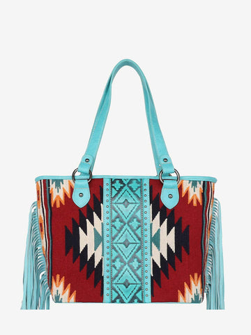 Montana West Aztec Tapestry Fringe Concealed Carry Tote - Montana West World