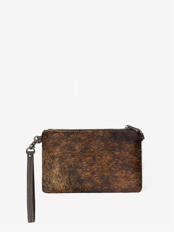 Montana West Hair-On Cowhide Leather Crossbody Clutch - Montana West World