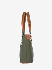 American Bling Green Embroidered Floral Tote and Wallet Set - Montana West World
