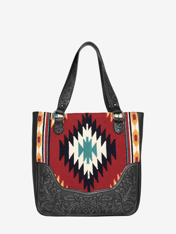 Montana West Vintage Floral Aztec Tapestry Concealed Carry Oversized Tote - Montana West World