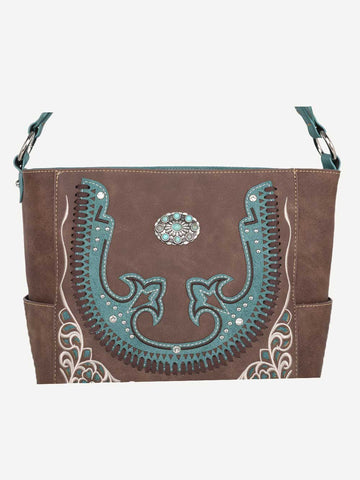 Montana West Cut-Out Turquoise Stone Concho Hobo Bag - Montana West World