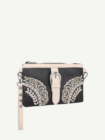 Montana West Cut-Out Floral Buckle Crossbody Clutch - Montana West World