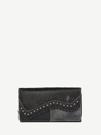 Trinity Ranch Hair-On Cowhide Saddle Shape Wallet - Montana West World
