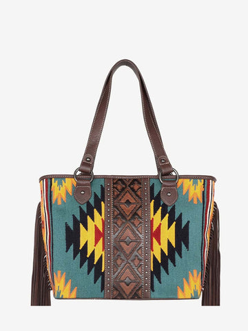 Montana West Aztec Tapestry Fringe Concealed Carry Tote - Montana West World