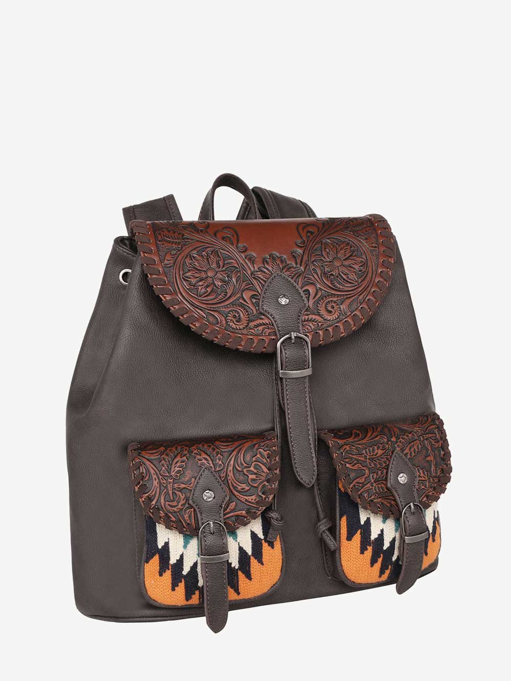 Montana West Floral Tooled Graphic Drawstring Backpack - Montana West World