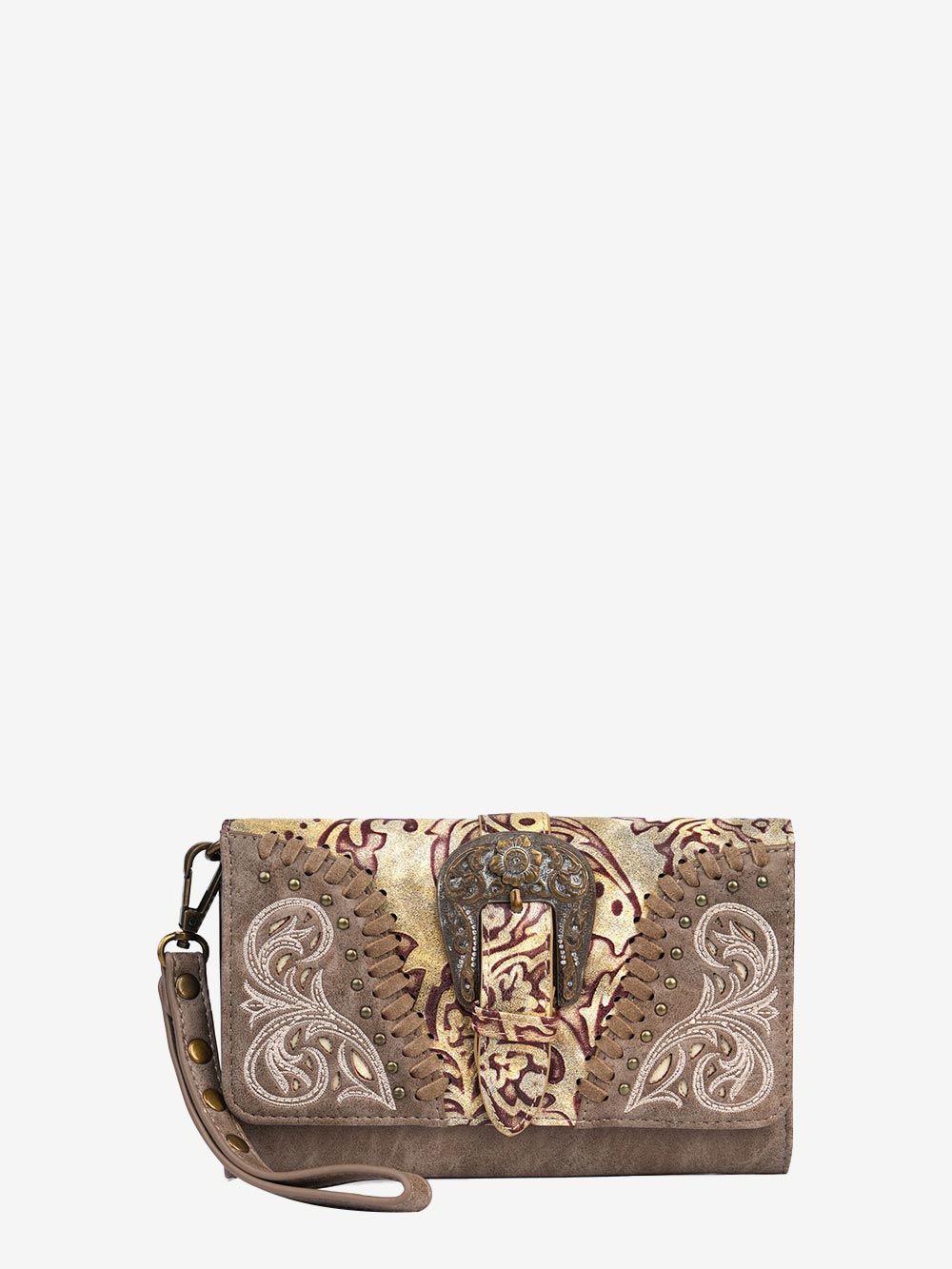 Montana West Cut-out Western Floral Buckle Crossbody Wallet - Montana West World