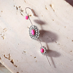 Rustic Couture's Natural Stone Navajo Concho Ear Pin Cuff Earrings - Montana West World