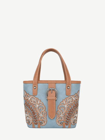 Montana West Cut-Out Floral Buckle Crossbody Mini Tote - Montana West World