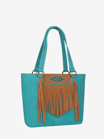 Montana West Aztec Embroidery Tassel Concealed Carry Tote - Montana West World