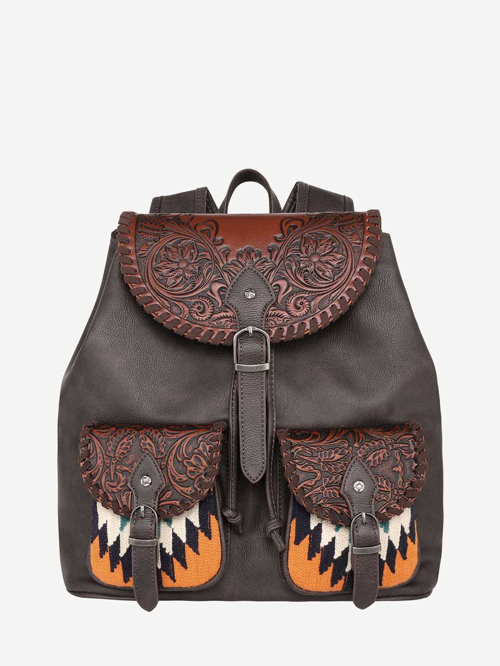 (Sale) Montana West Floral Tooled Graphic Drawstring Backpack - Montana West World