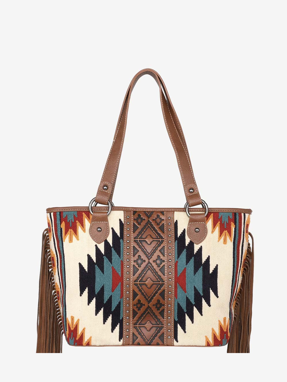 Montana West Aztec Tapestry Fringe Concealed Carry Tote - Montana West World