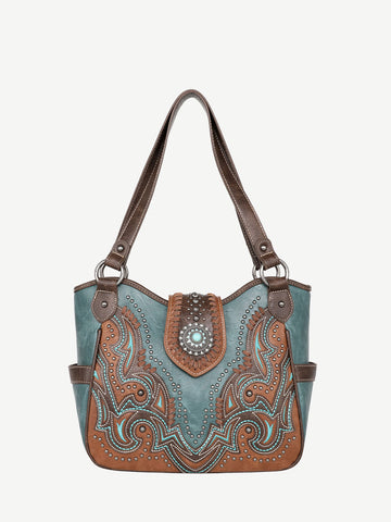 Montana West Laser Cut-out Buckle Concealed Carry Tote - Montana West World