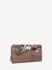 Trinity Ranch Hair-On Cowhide Saddle Shape Wallet - Montana West World