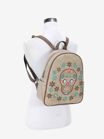 Montana West Embroidered Sugar Skull Collection Backpack - Montana West World