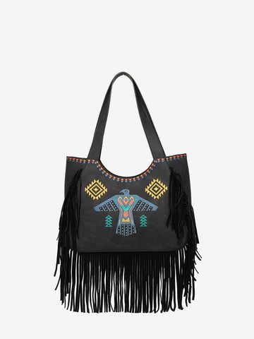 Wrangler Embroidered Fringe Collection Concealed Carry Tote - Montana West World