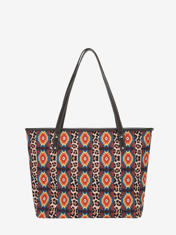 Montana West Aztec Leopard Print Canvas Tote Bag - Montana West World