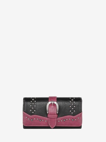 Montana West Buckle Studded Wallet - Montana West World