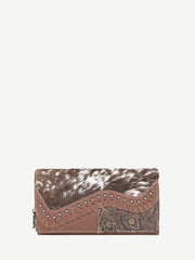 Trinity Ranch Hair-On Cowhide Saddle Shape Wallet - Montana West World