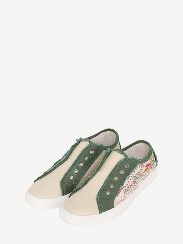 Montana West Floral Embroidered Canvas Shoes - Montana West World