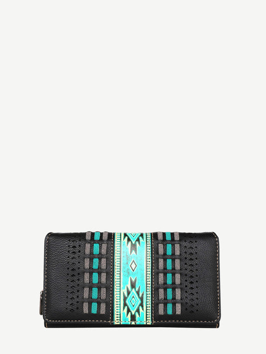 Montana West Laser Cut Out Embossed Aztec Wallet - Montana West World