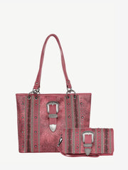 Montana West Buckle Floral Embossed Concealed Carry Tote Bag Collection - Montana West World