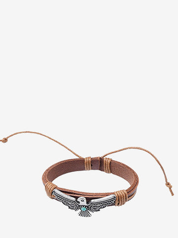 Montana West Coffee Thunderbird Leather Cord Bracelet - Montana West World