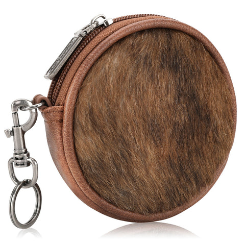 Wrangler Genuine Hair On Cowhide Circular Coin Purse - Montana West World