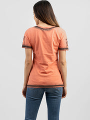 Women Mineral Washed Tribal Element Print Tee - Montana West World
