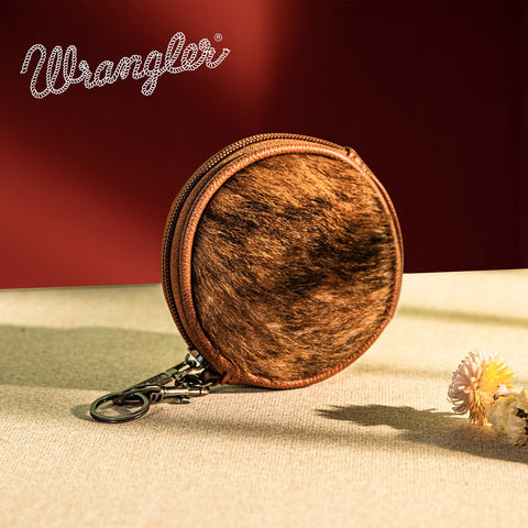 Wrangler Genuine Hair On Cowhide Circular Coin Purse - Montana West World