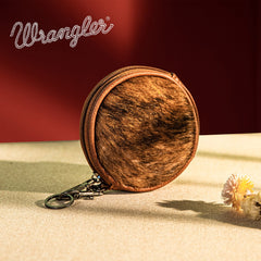 Wrangler Genuine Hair On Cowhide Circular Coin Pouch Bag Charm - Montana West World
