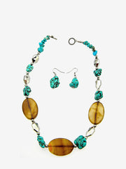 Montana West Turquoise Beads Short Necklace Set - Montana West World
