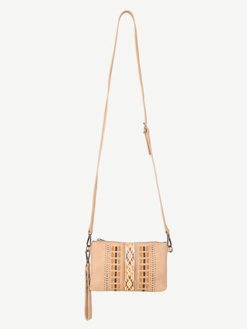 Montana West Laser Cut Out Embossed Aztec Crossbody Clutch - Montana West World