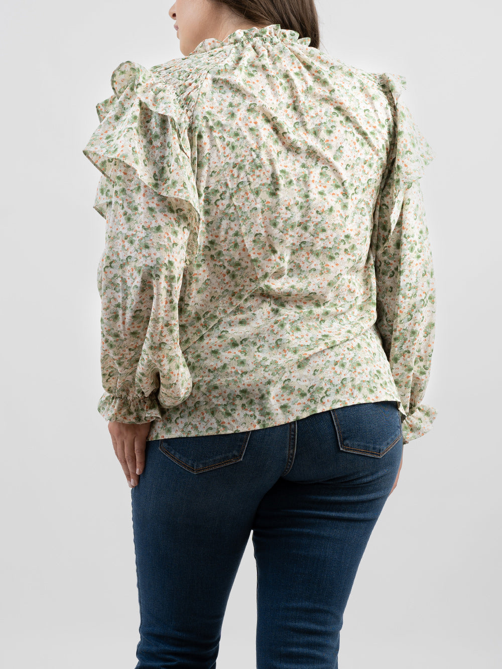 American Bling Plus Size Women Floral Print Tie Shirred Blouse - Montana West World