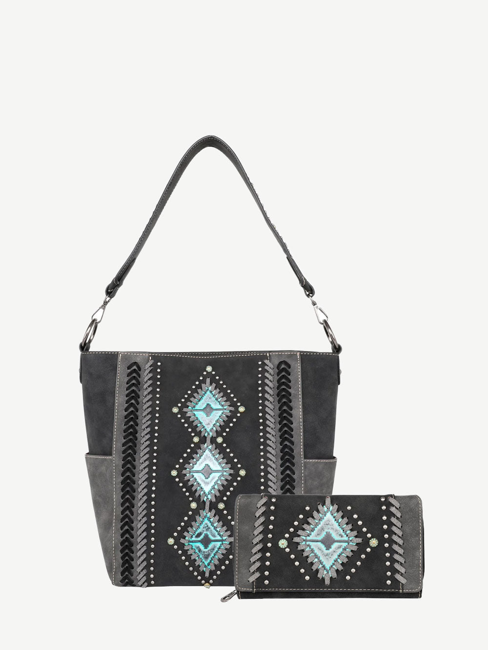 (Sale) Montana West Aztec Embossed Whipstitch Hobo Collection - Montana West World