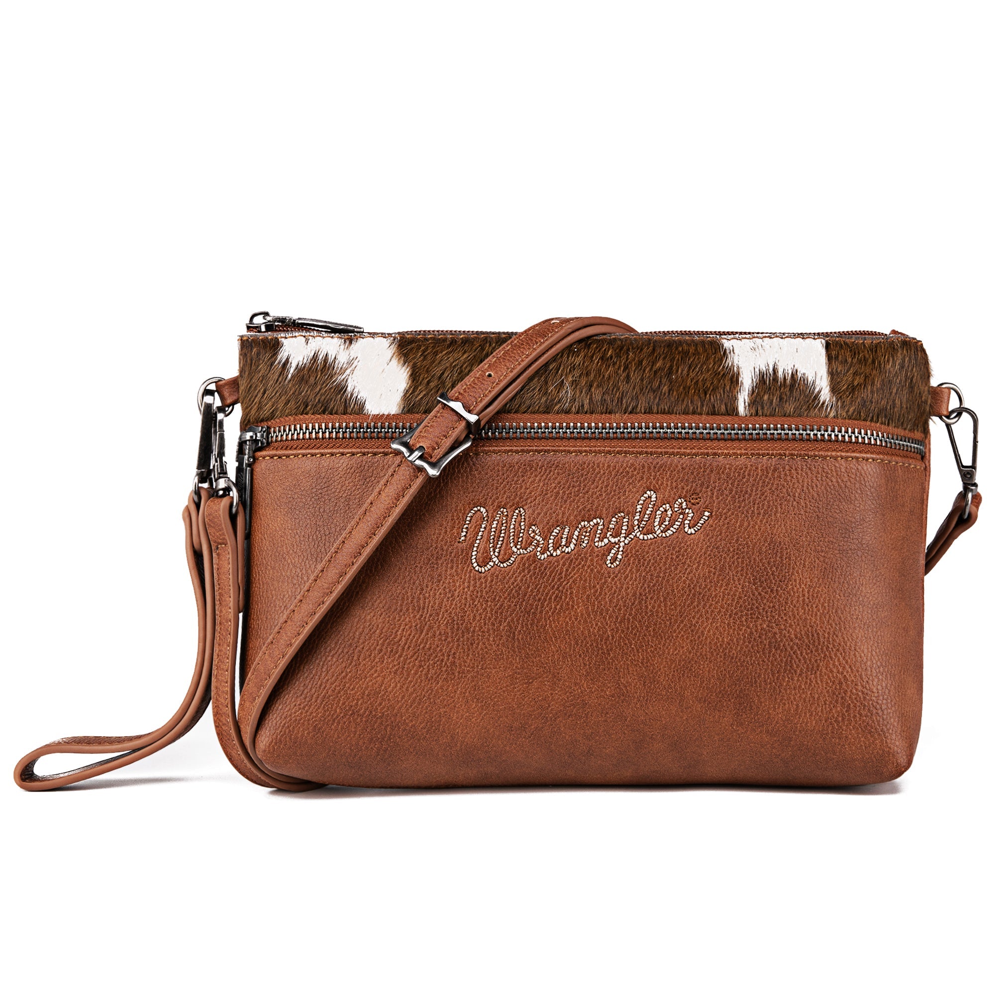 Wrangler Hair-On Cowhide Crossbody Clutch - Montana West World