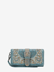 Montana West Embroidered Cut-Out Floral Buckle Wallet - Montana West World