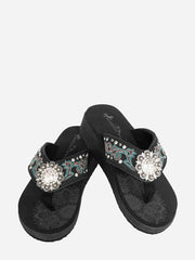 Montana West Floral Concho Platform Flip-Flops - Montana West World