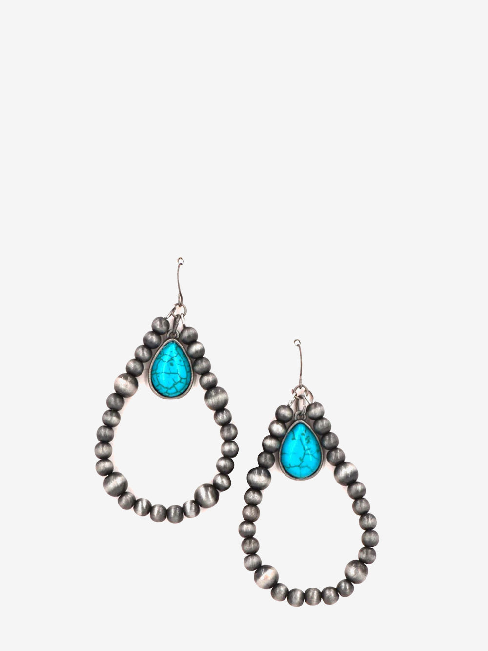 Montana West Teardrop Navajo Bead Crystal Stone Dangling Earrings - Montana West World